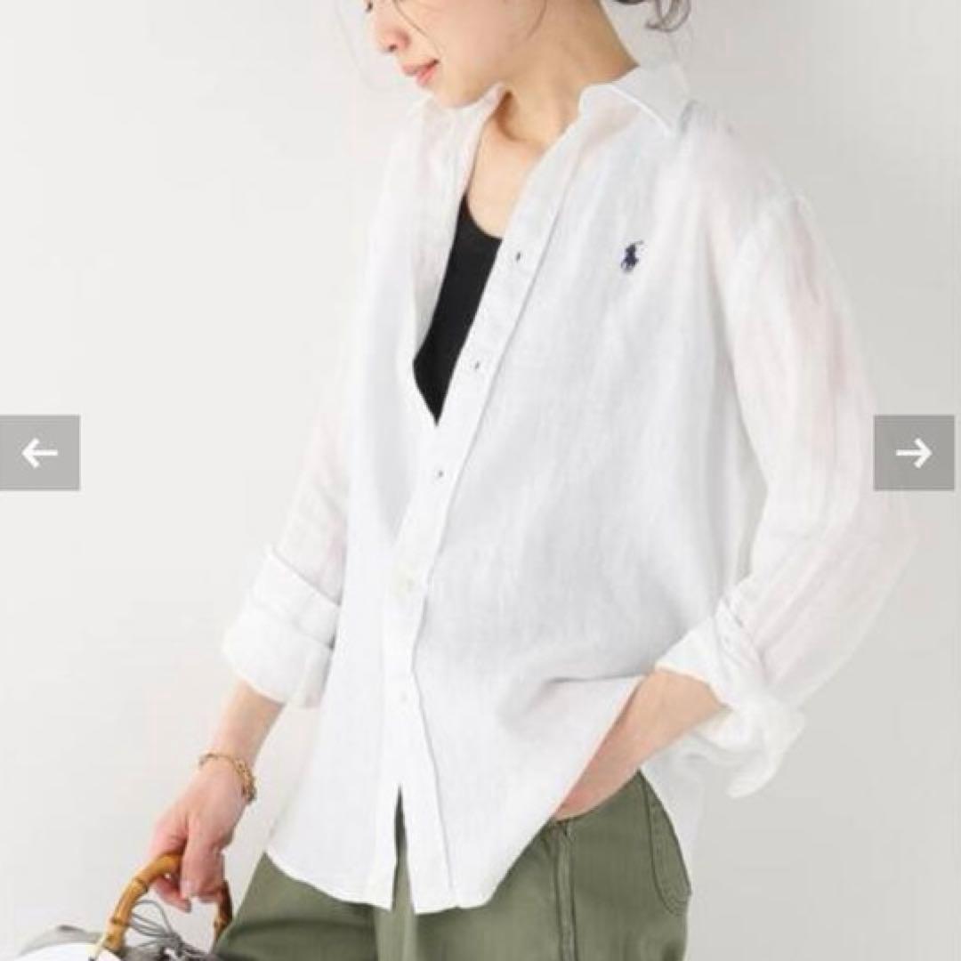【極美品✨】ポロラルフローレン リネンシャツ 長袖 ホワイト S