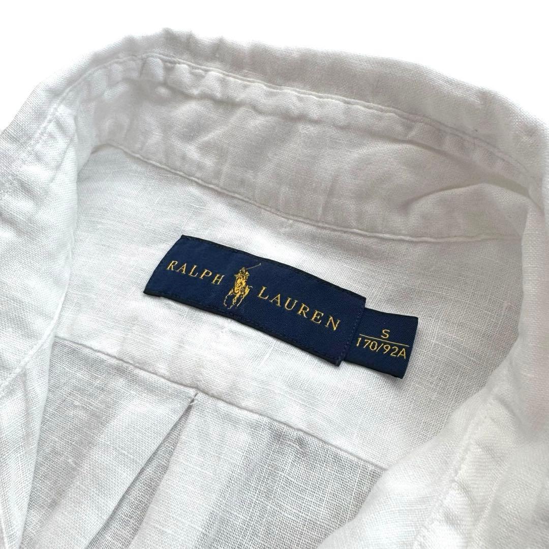 【極美品✨】ポロラルフローレン リネンシャツ 長袖 ホワイト S
