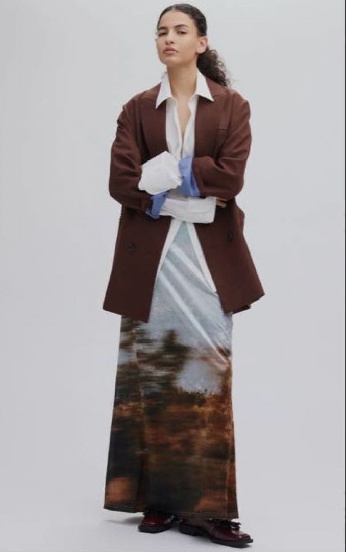 新品＊未使用＊タグ付＊UND LANDSCAPE PRINTSLIT SKIRT