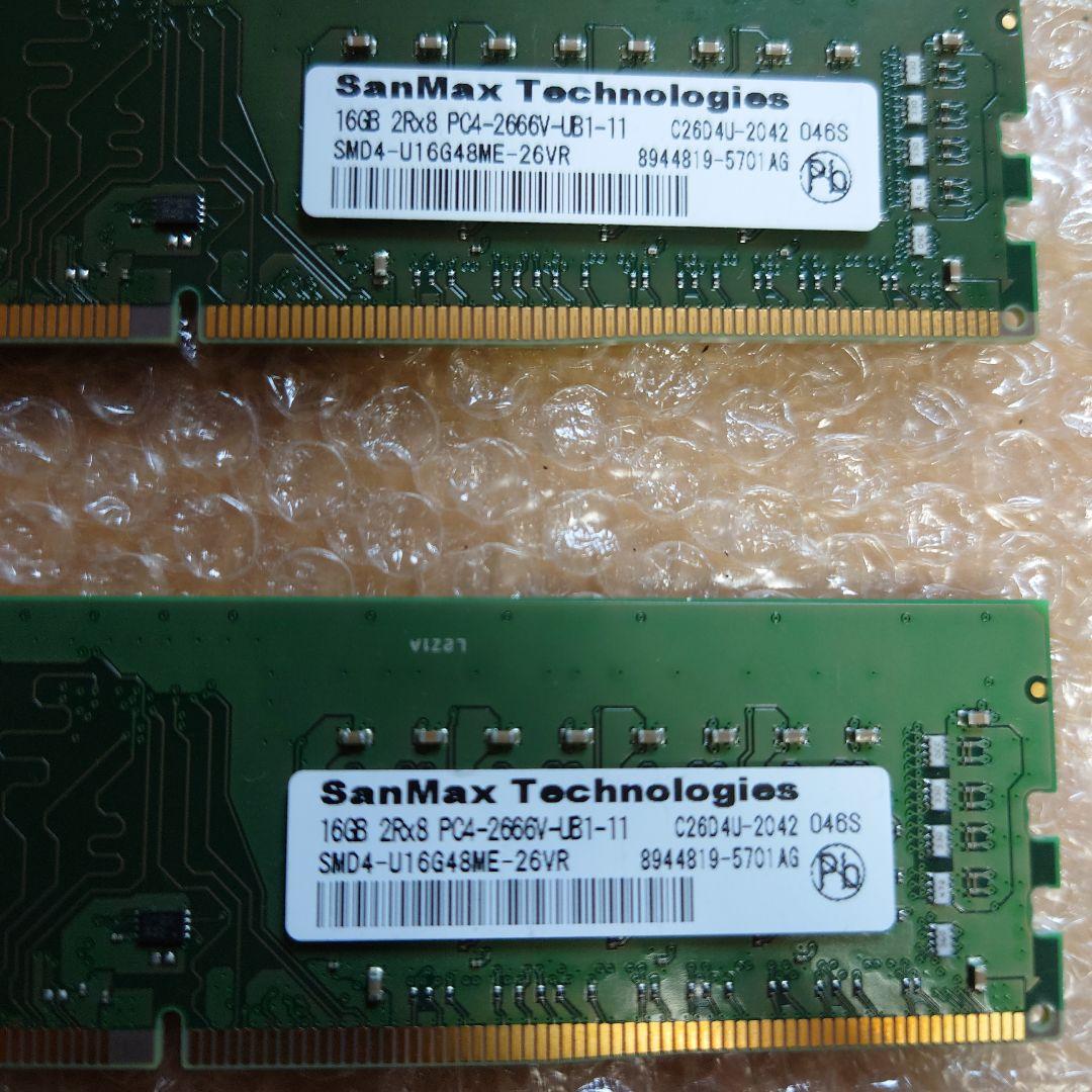 SanMax メモリ 32GB (16GB×2) DDR4-2666