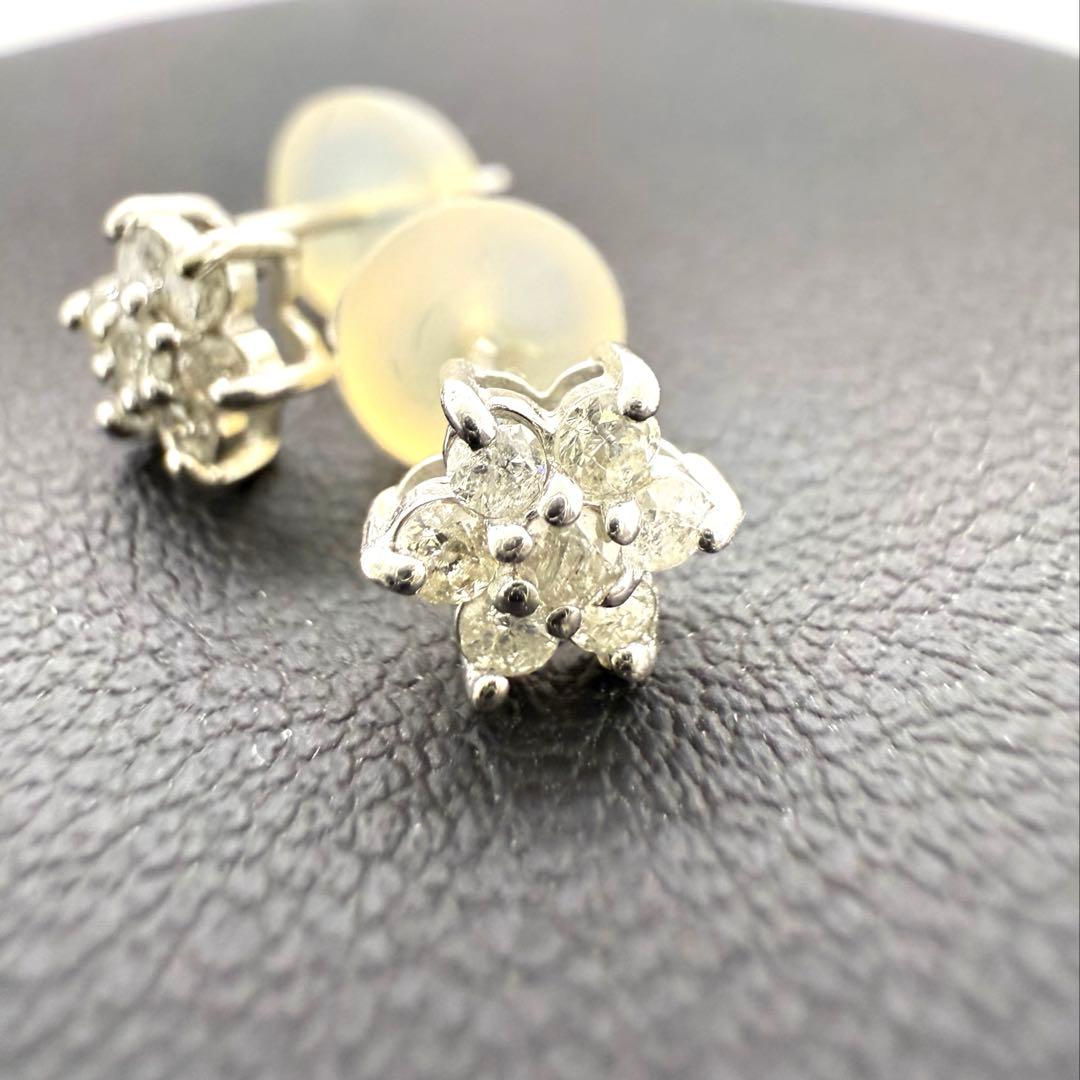 K18WG/ダイヤモンドピアス