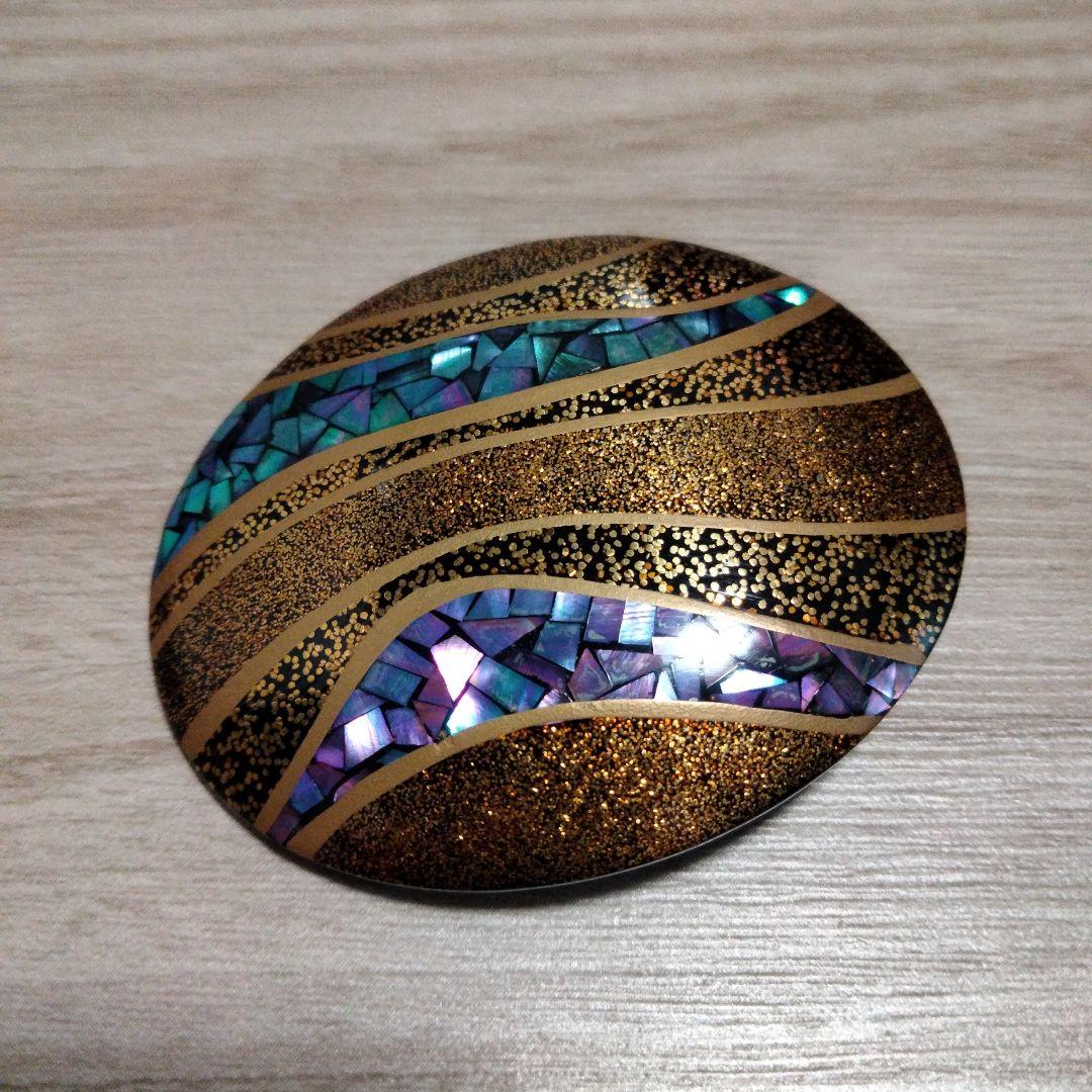 デザイン べっ甲 蒔絵 螺鈿 在銘 彩 ブローチ ペンダント