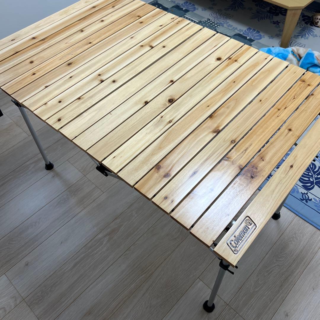 【美品】コールマン　ナチュラルウッドロールテーブル110 廃盤カラー
