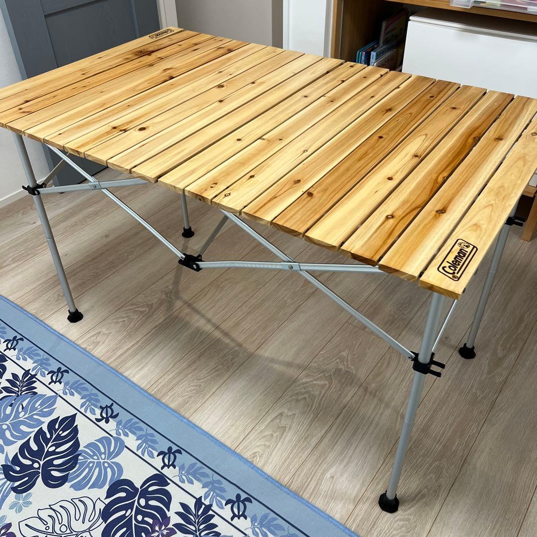 【美品】コールマン　ナチュラルウッドロールテーブル110 廃盤カラー