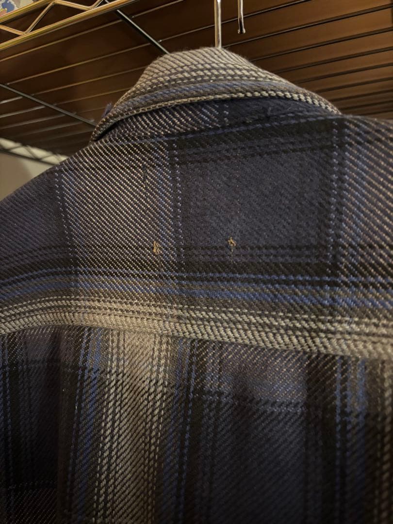 【90s】St.John's Bay オンブレチェック ネルシャツ ブルー