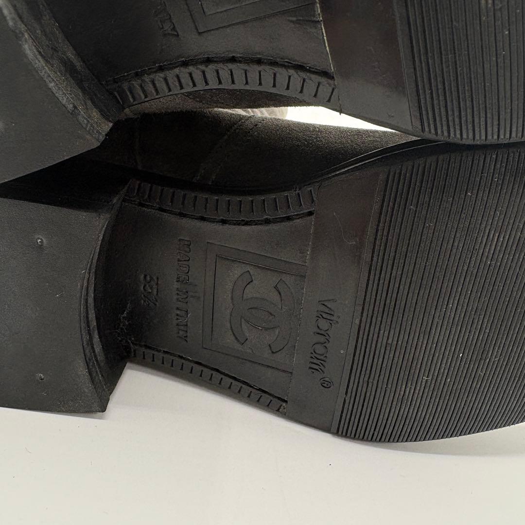 CHANEL シャネル スエード ミドルブーツ グレー 35.5（23cm）