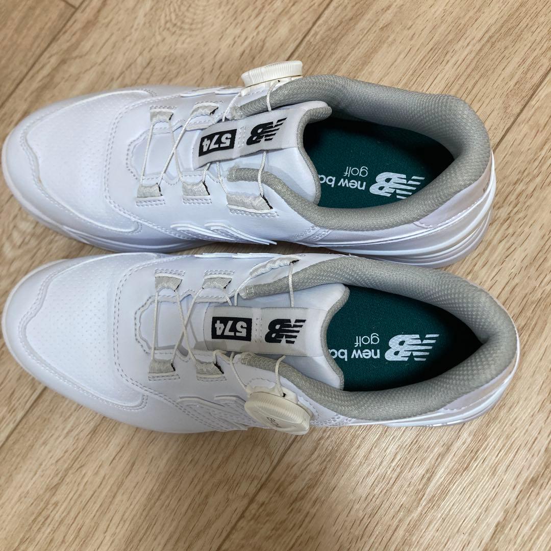 New Balance 574 スパイクレス ゴルフシューズ ホワイト 22.5