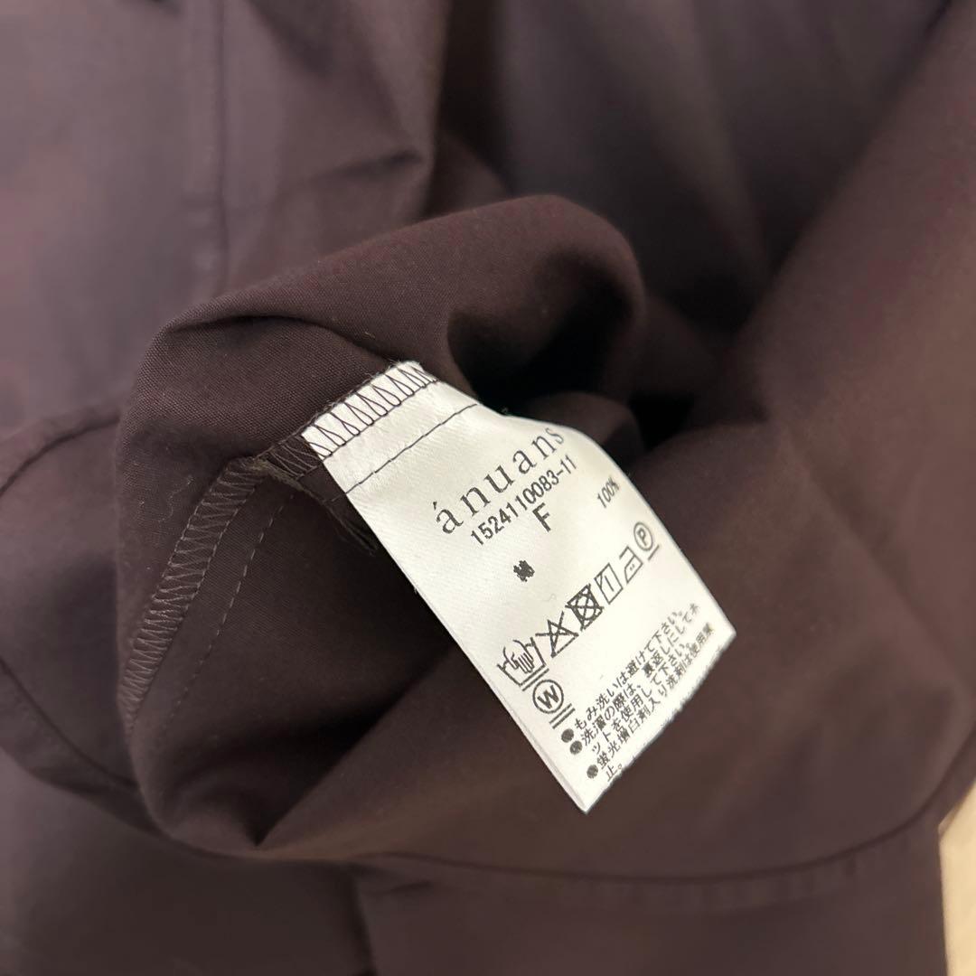 新品　anuans スタンダードシャツ　brown ブラウン