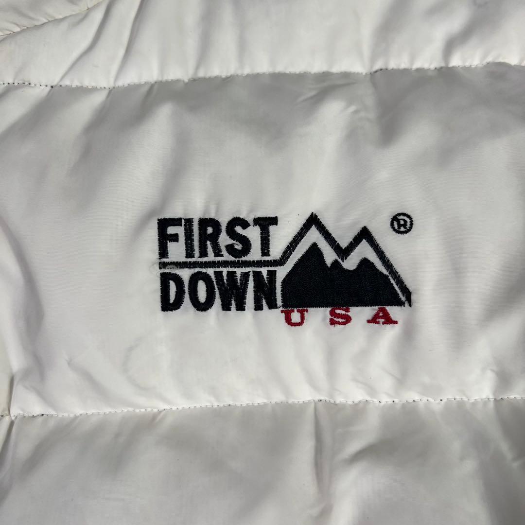 90s FIRST DOWN リバーシブル ダウンジャケット 水甚タグ 肉厚
