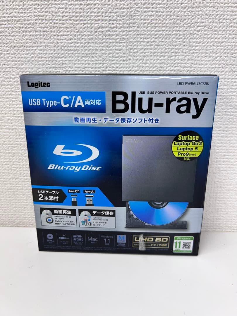 12P1#50Logitec Blu-rayドライブLBD-PWB6U3CSBK