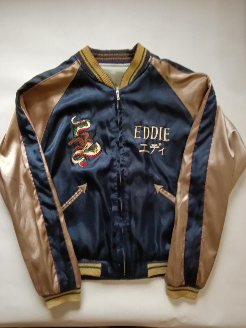 テーラー東洋 スカジャン 髑髏×舞妓・五重塔 サテン×サテンモデル