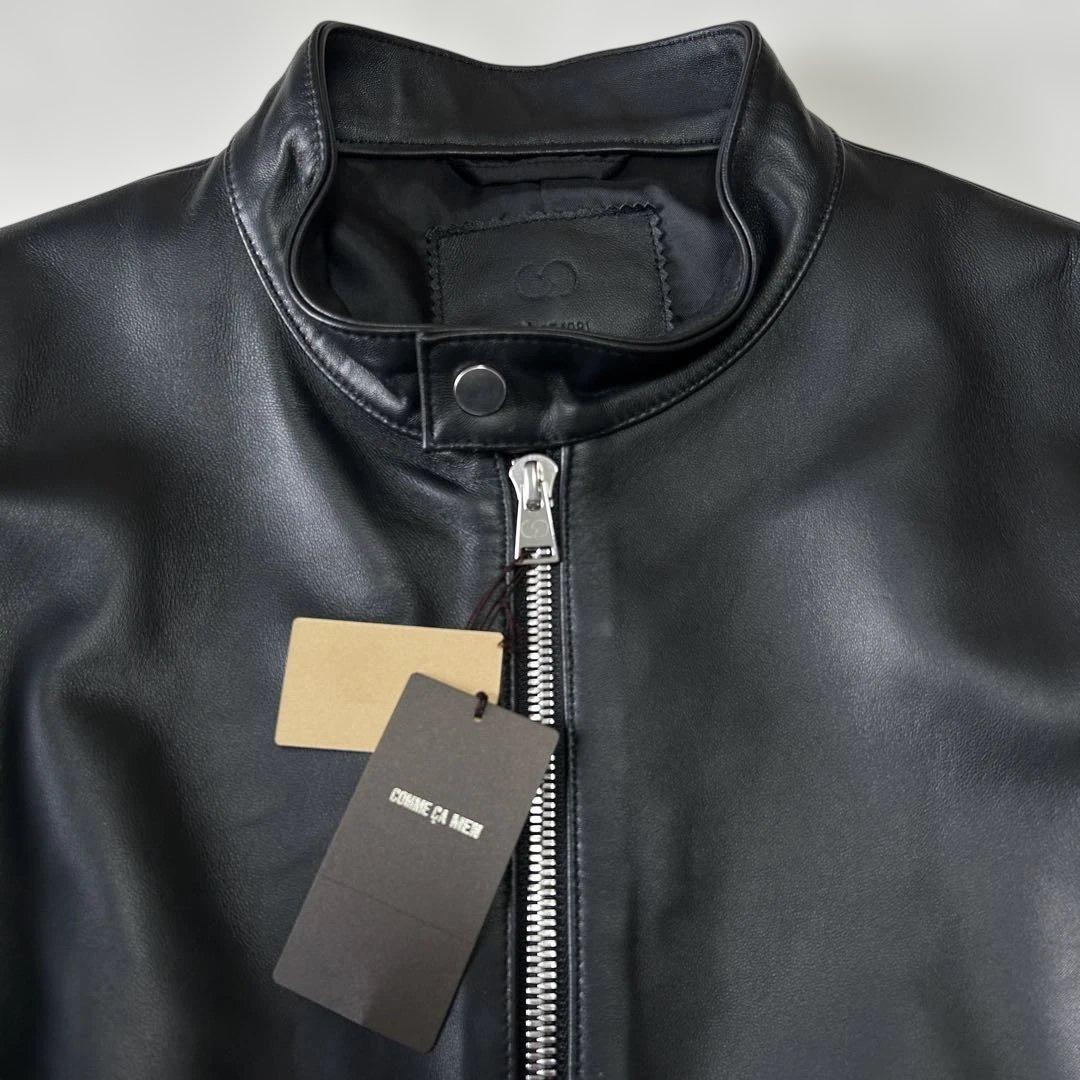 新品 25AWコムサメン 羊革ラムレザー シングルライダースジャケットM 現行