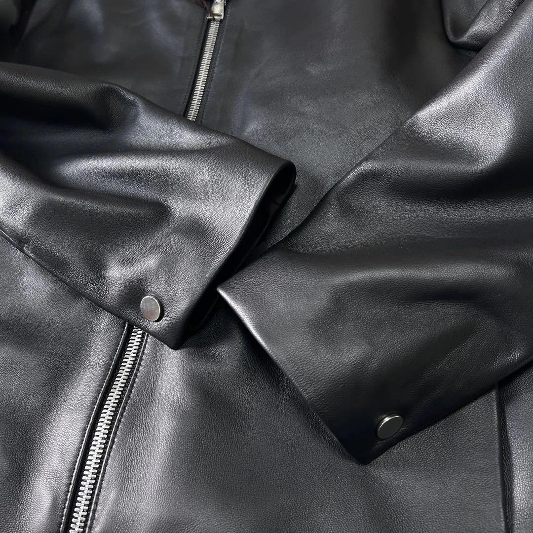 新品 25AWコムサメン 羊革ラムレザー シングルライダースジャケットM 現行