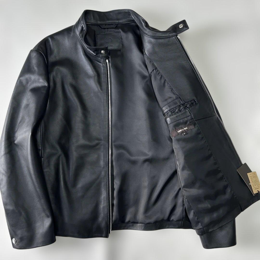 新品 25AWコムサメン 羊革ラムレザー シングルライダースジャケットM 現行