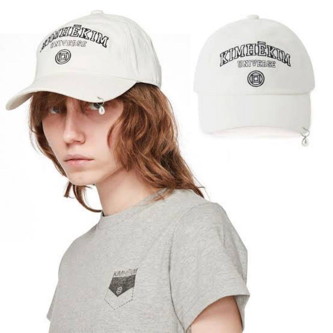 KIMHEKIM Pearl Pierced Baseball Cap キャップ