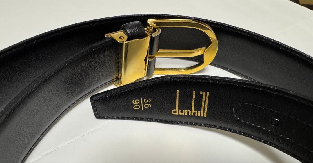 dunhill ブラック ベルト 36