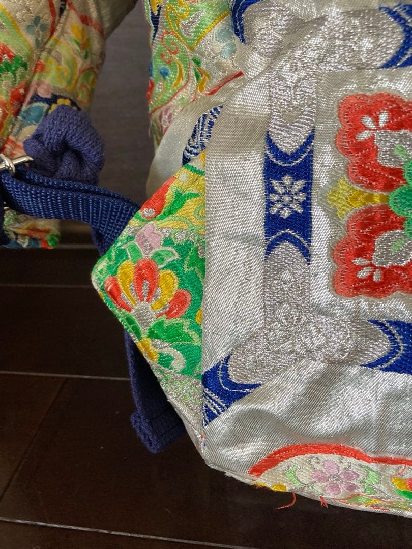 フォロー500円引　オーダーリュック　豪華日本帯リメイク　銀織　二重縫い