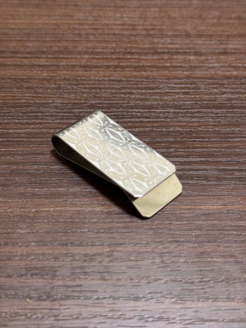 【美品】Cartier カルティエ マネークリップ シルバー ロゴ柄