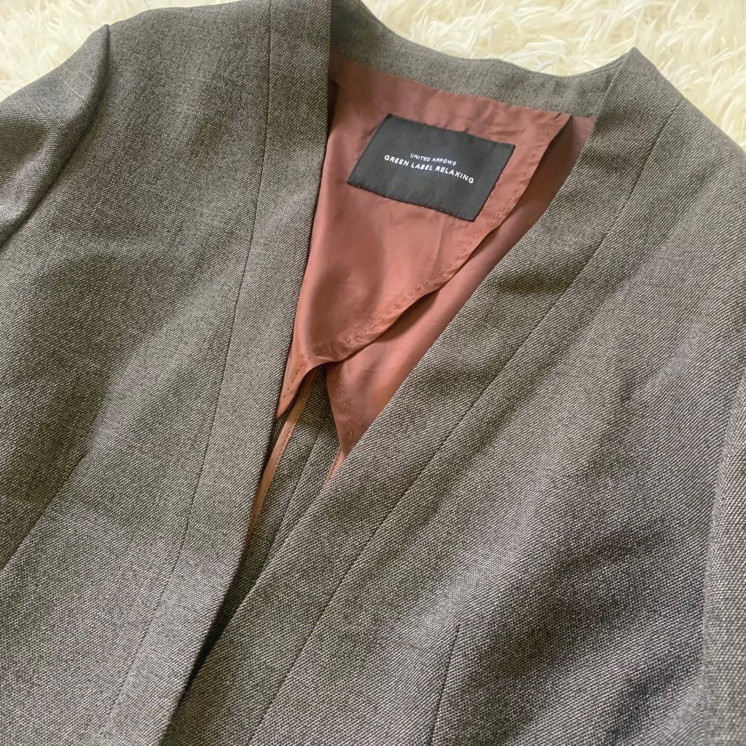 グリーンレーベル　シャークノーラペル セットアップ　ウォッシャブル　パンツスーツ