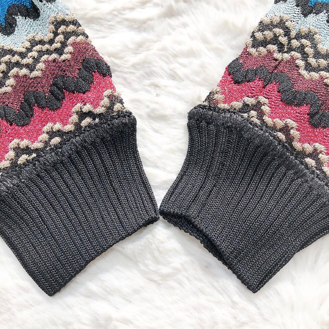 MISSONI*ミッソーニ　編込ボーダー柄ボレロ　カーディガン　イタリア製　40