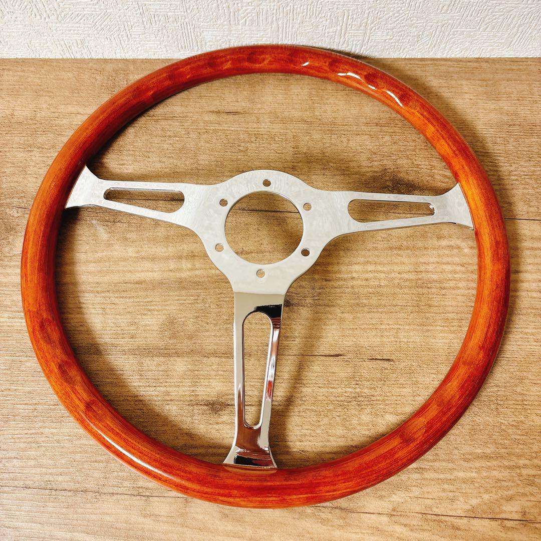 ウッドハンドル　ウッドステアリング　38cm アメリカン　USDM 旧車　など