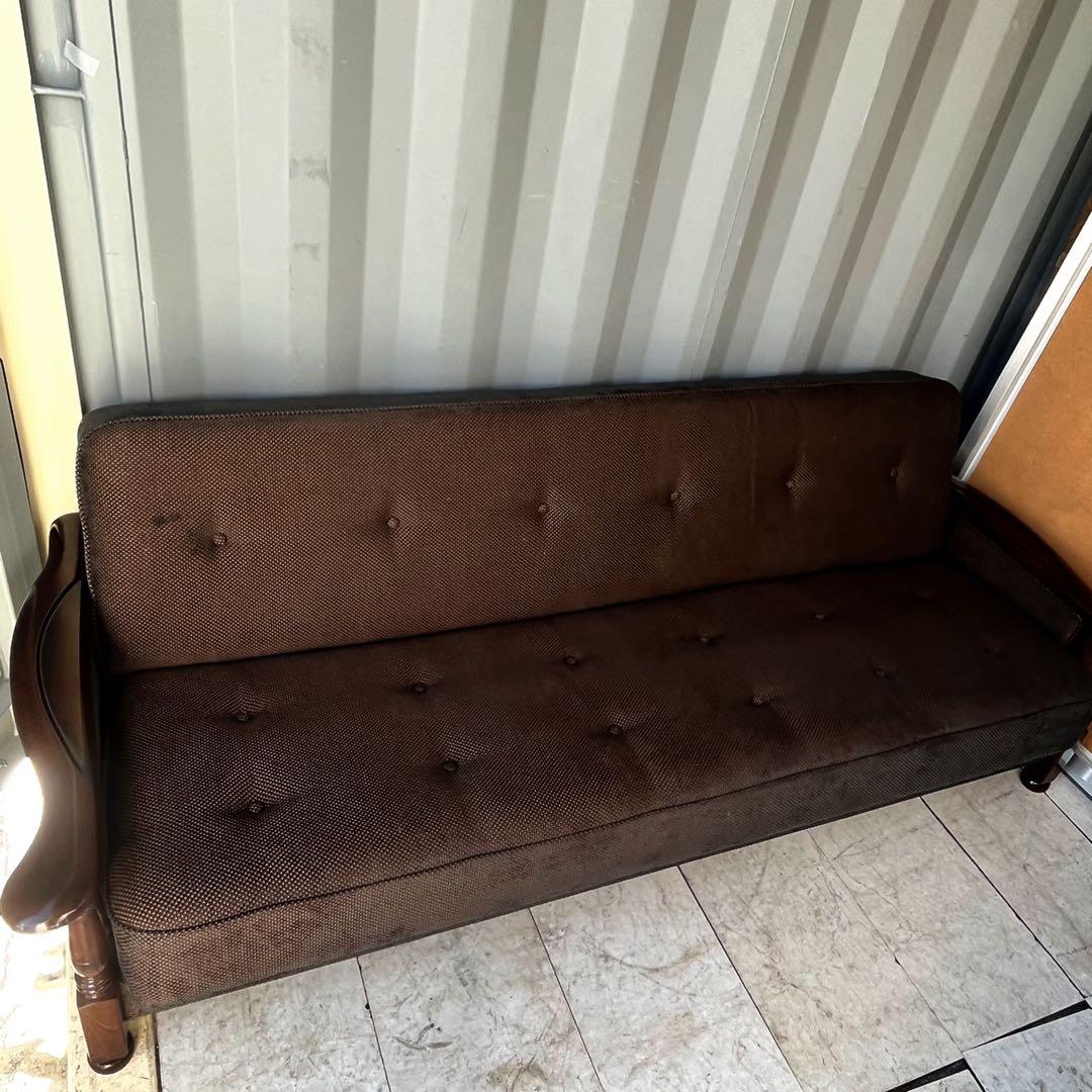 取付無料！カリモクコロニアル YC6053 おしゃれアンティークソファベッド✨