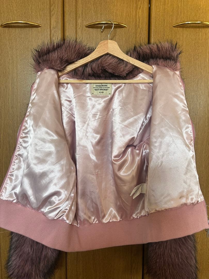 BEAMS FUTURE ARCHIVE ファーブルゾン ピンク Sサイズ