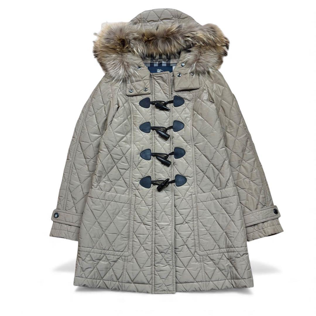 バーバリーロンドン キルティング ダッフルコート ファー メガチェック