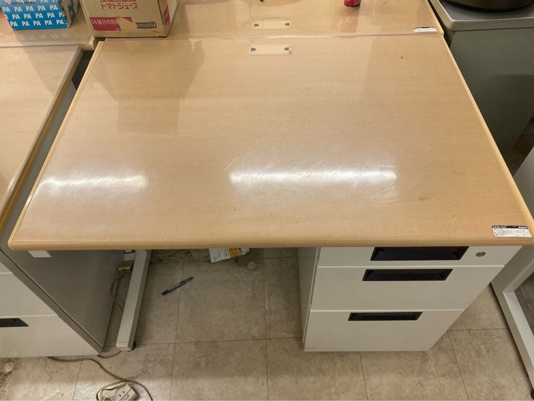 オフィス デスク 鍵付き 引き取り限定 専用 3台セット