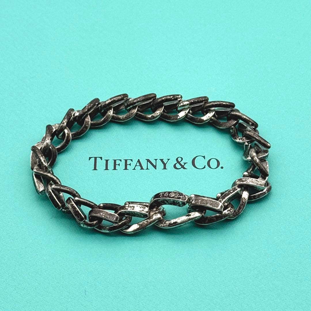 Tiffany フォージ ミディアム リンク ブレスレット いぶし仕上げ XL