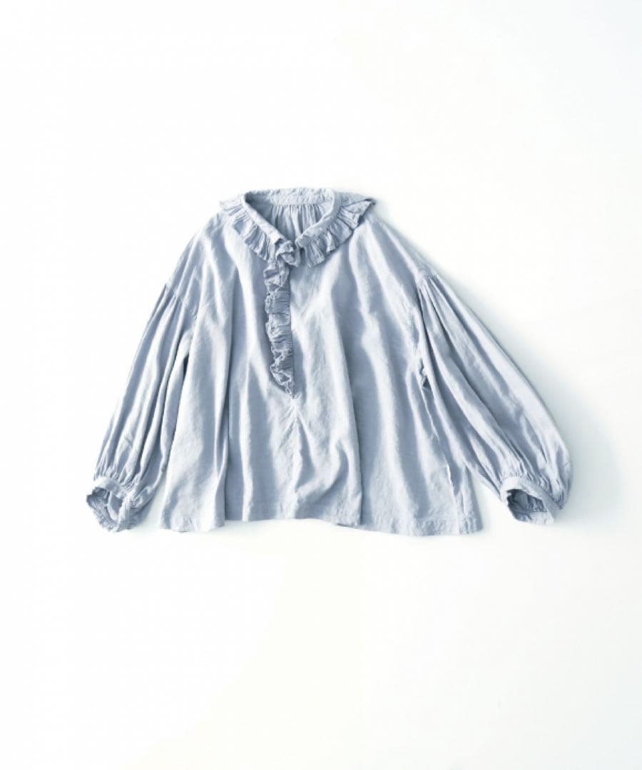 UpcycleLino 近江晒しフラワーカラーブラウス　ネストローブ