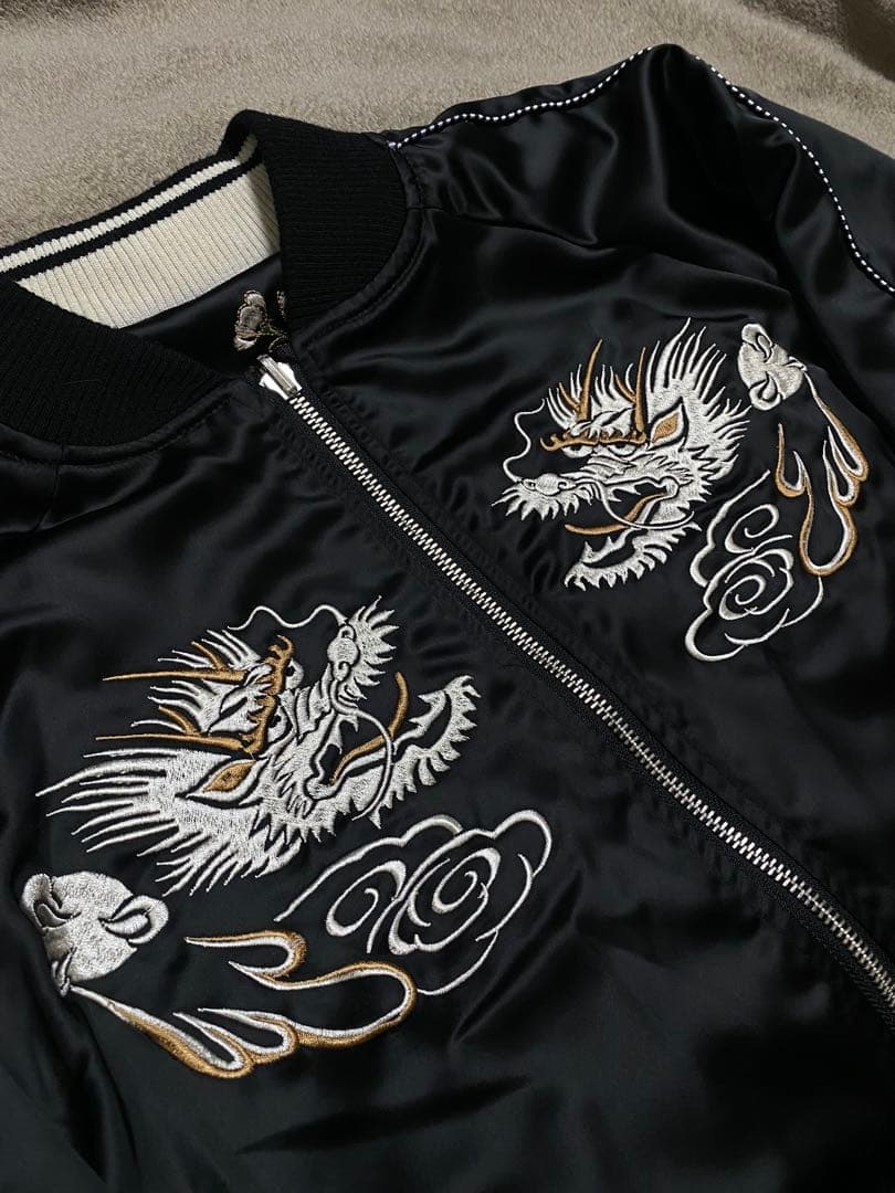 DEVINE 美品２面用 芸者龍 日本限定 unisex vintage サテン