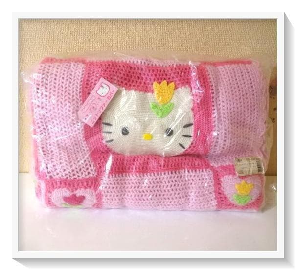 【希少】激レア1999年チューリップキティ　カギ編みソファーカバー　当時物