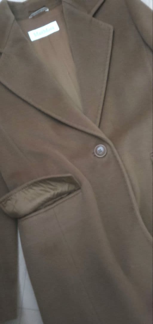 【値下げ】白タグ＊MaxMara＊カシミヤ混　１釦チェスターロングコート３６