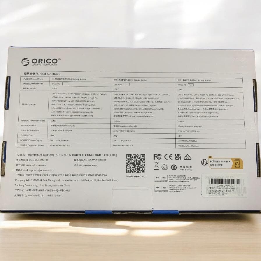 ORICO ドッキングステーション 5画面拡張 8K 22-in-1