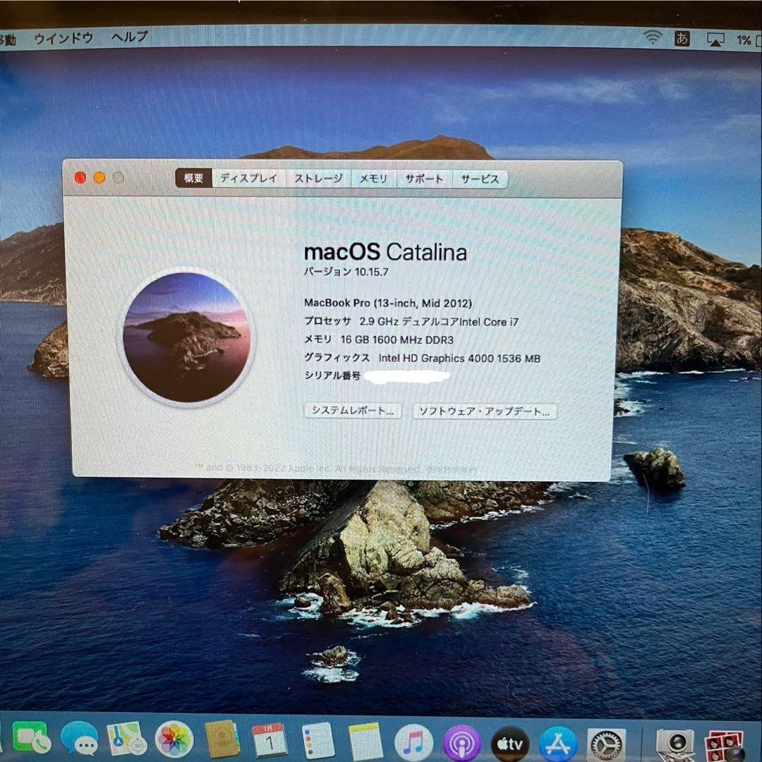 MacBook本体 Apple MacBook Pro (13-inch, Mid 2012)