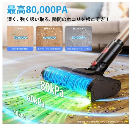 【2026先行✨業界初】 80KPaコードレス掃除機 AI自動制御 70分稼働