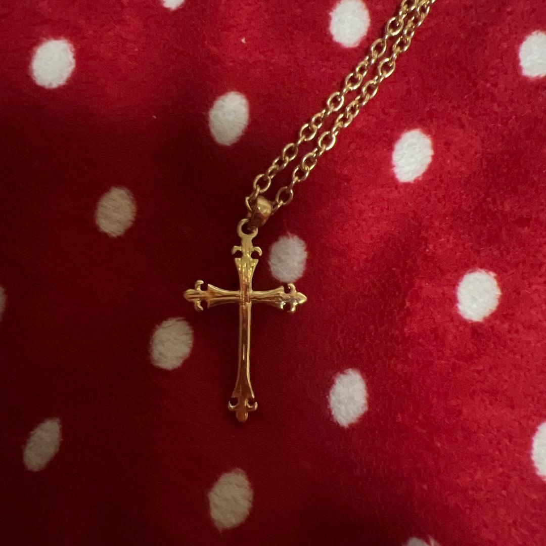 k18クロス ネックレス、トップ付き、3N.今日限定価格