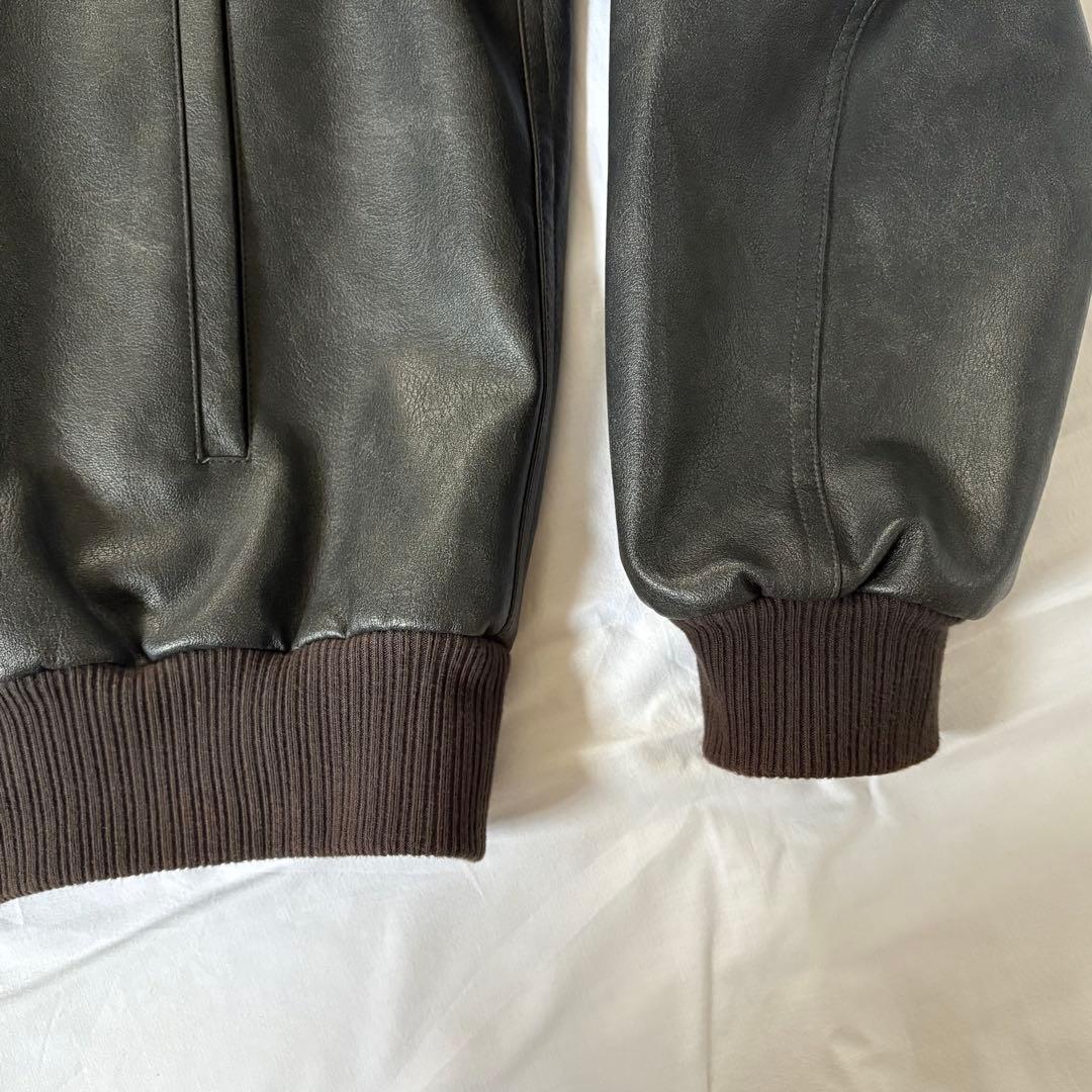 msr HUF 合成皮革 フルジップジャケット 黒