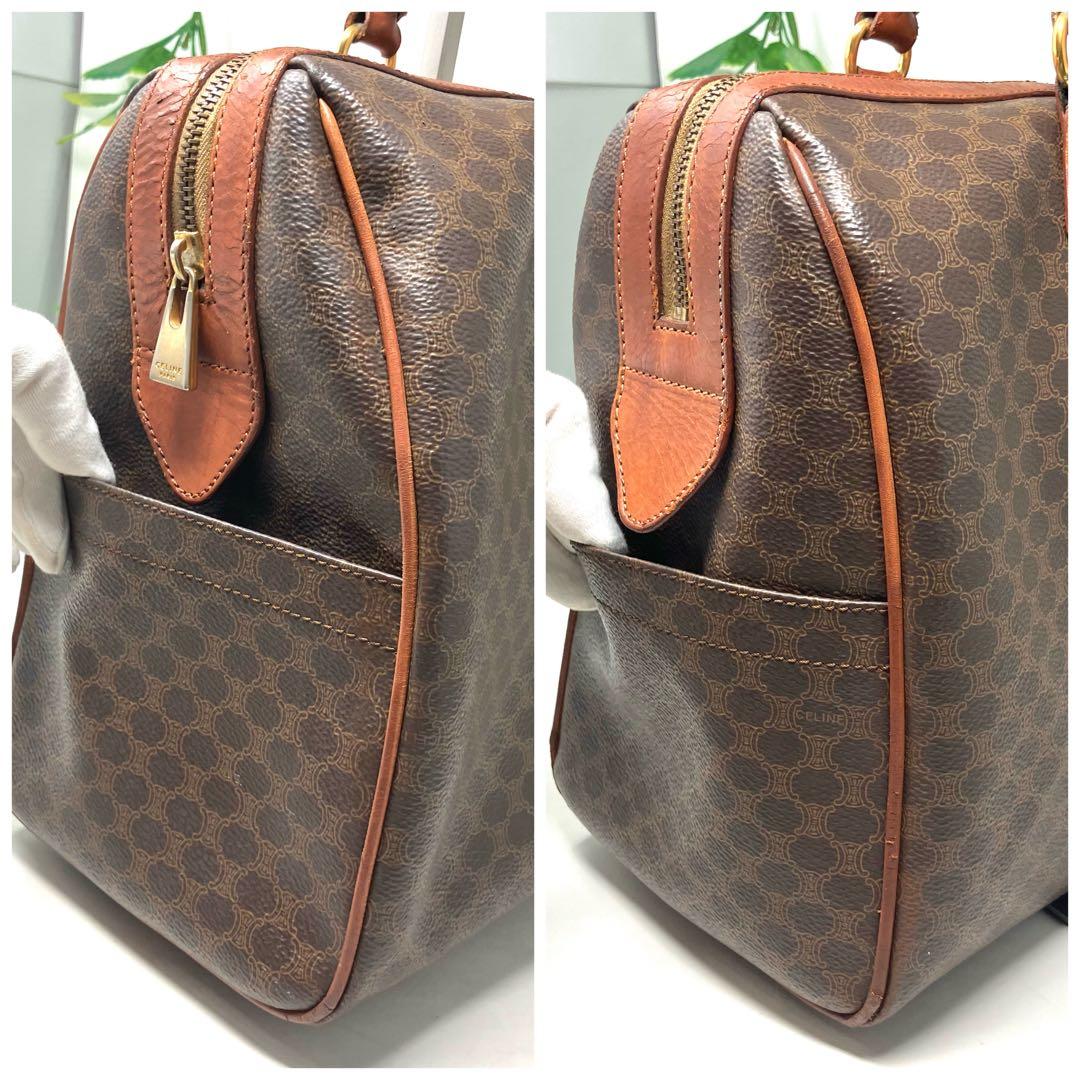 【格安優良品】CELINE セリーヌ マカダム柄 ボストンバッグ 金色モチーフ