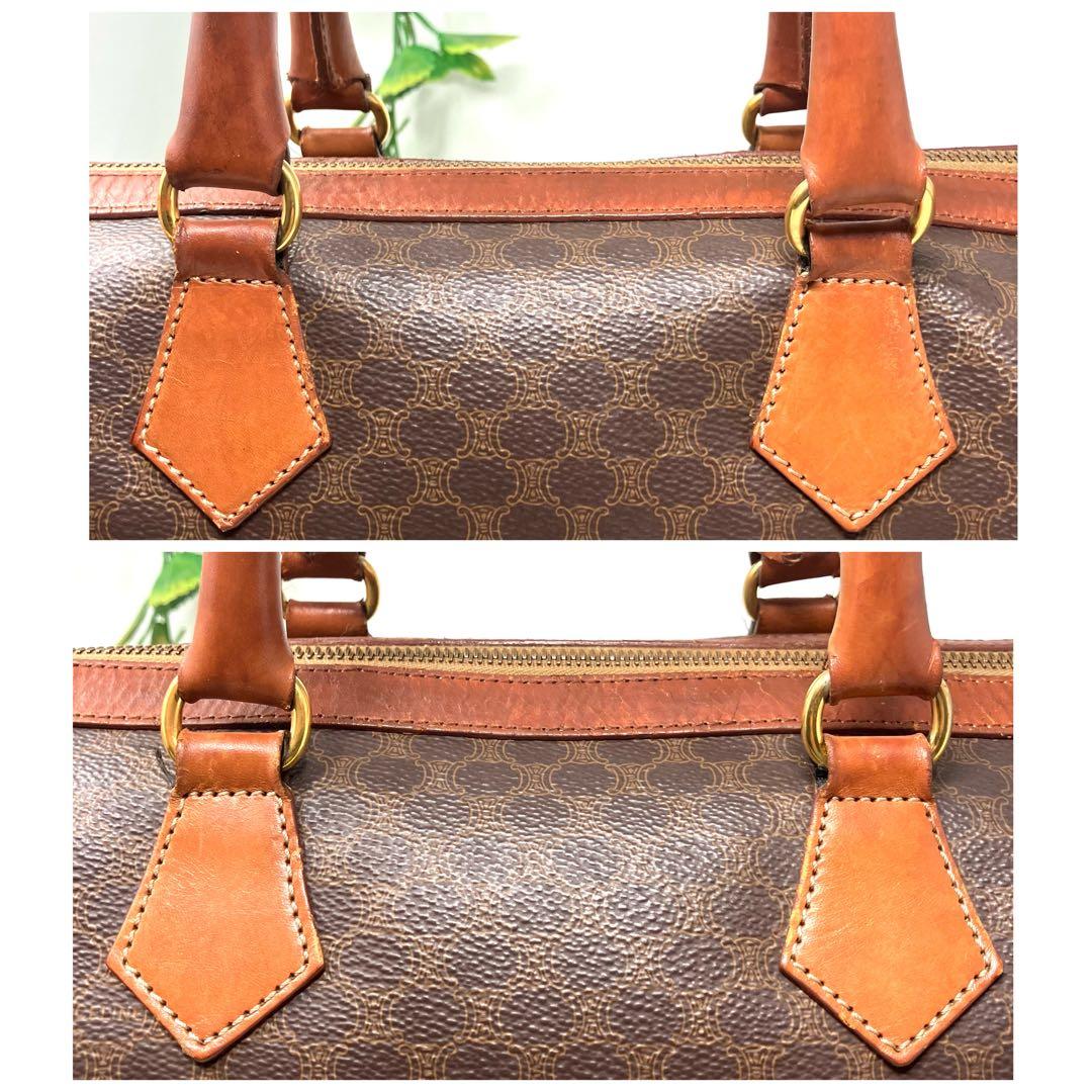 【格安優良品】CELINE セリーヌ マカダム柄 ボストンバッグ 金色モチーフ