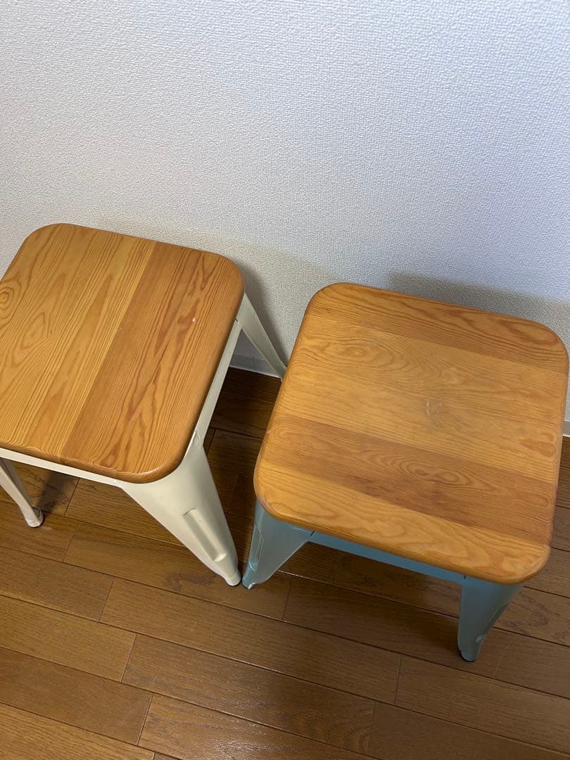 U*E様 スチールx木製天板スツール 2脚セット 北欧風 インダストリアル 椅子