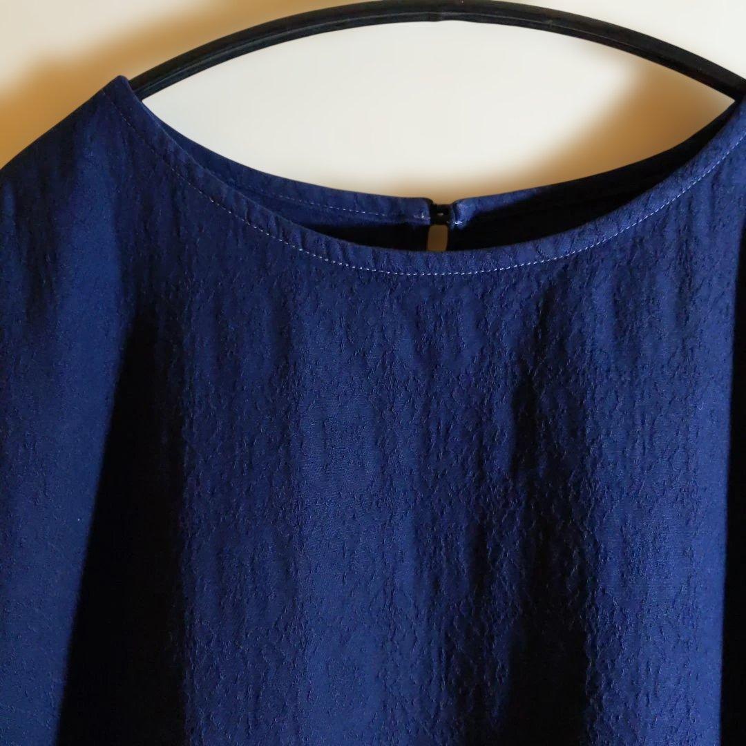 ☆群言堂♪綿ジャガード織りのチュニック☆ネイビー