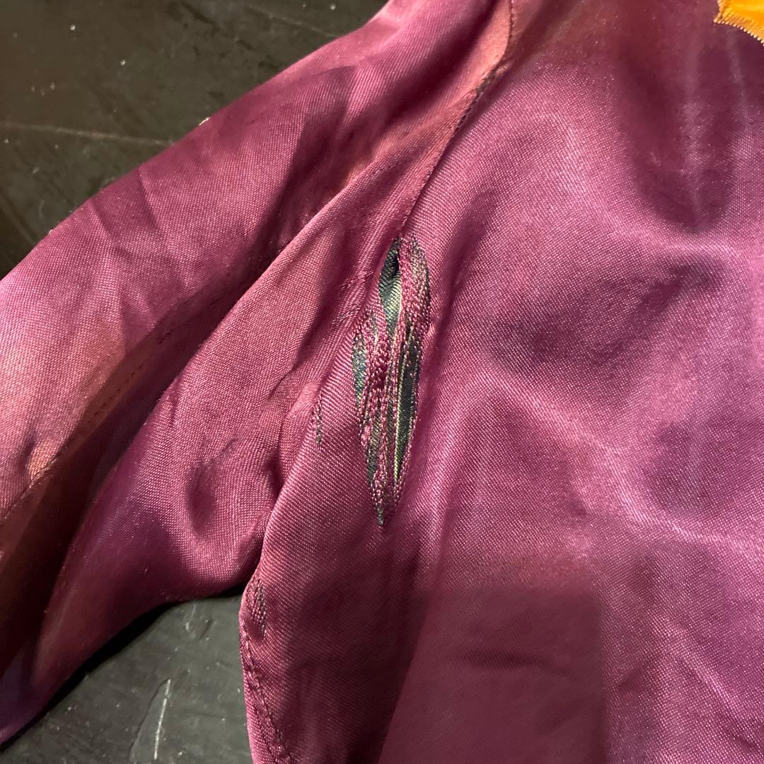 ヴィンテージ紫 ドラゴン刺繍 KOREA 50sスカジャンMサイズ