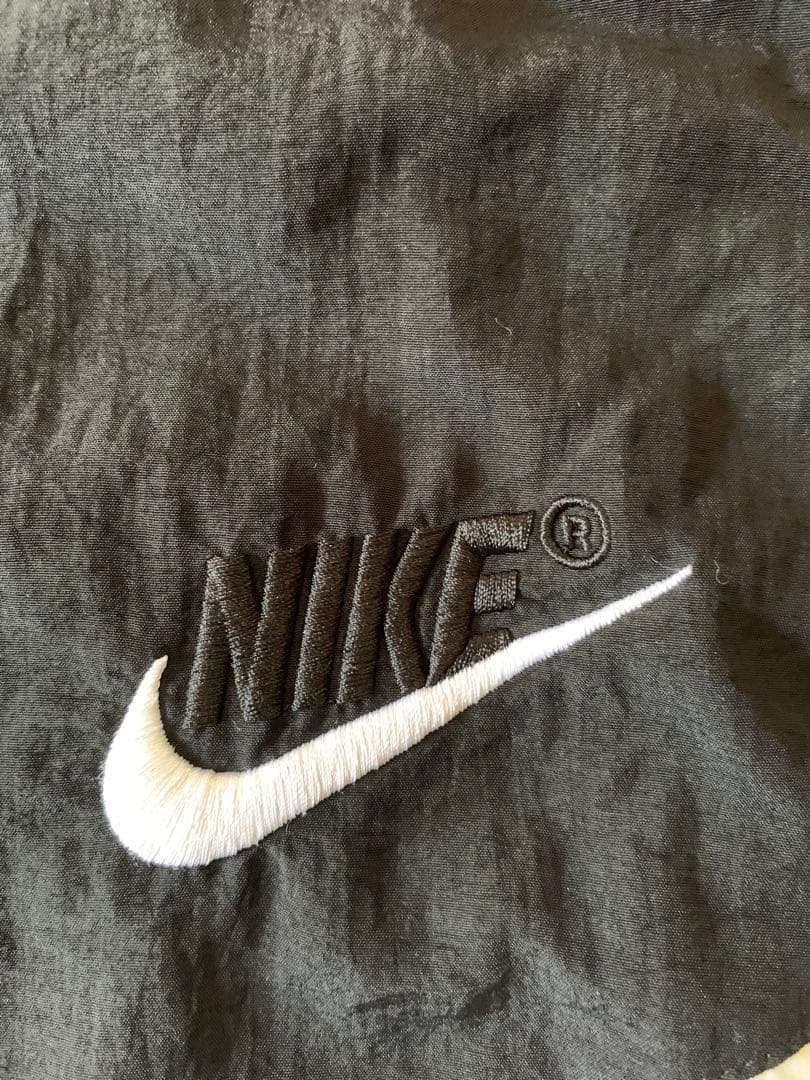 90s L nike vtg ビッグスウォッシュ ナイロンジャケット ブラック
