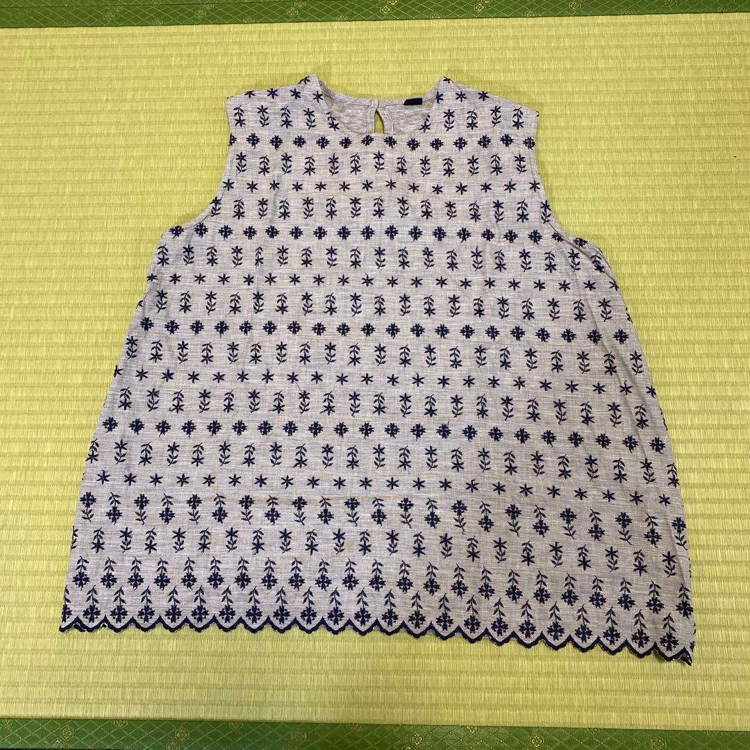 新品同様45Ｒ　ハケ目✖️天竺刺繍キャミソール