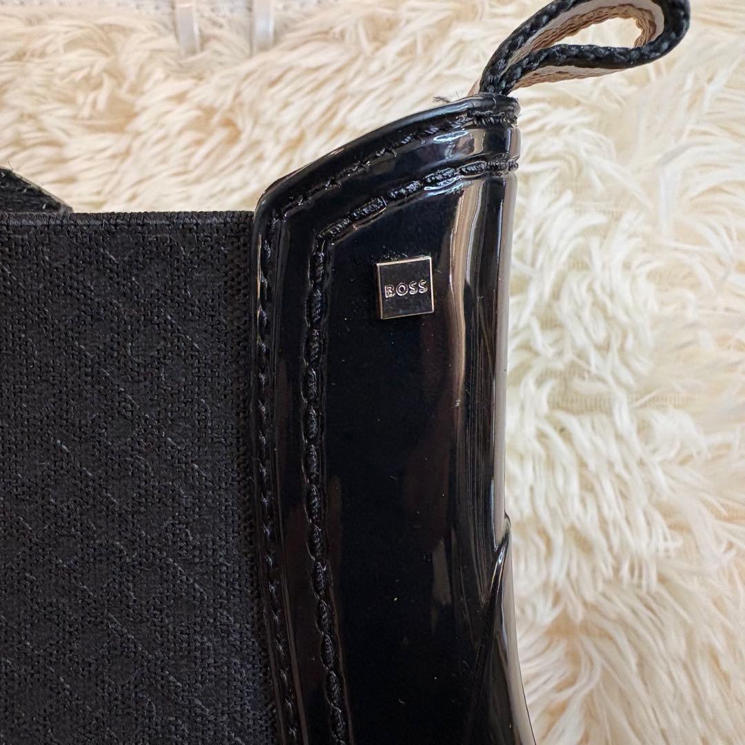 新品　HUGO BOSS グロッシー チェルシースタイル レインブーツ　23.5