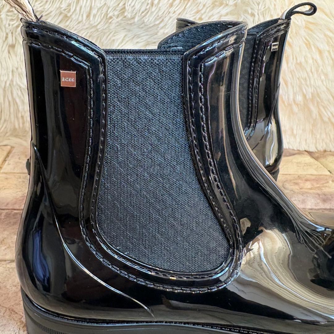 新品　HUGO BOSS グロッシー チェルシースタイル レインブーツ　23.5