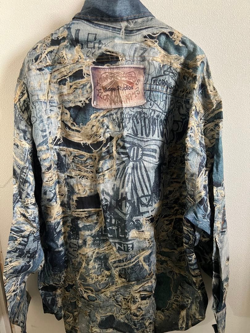 Acne Studios アートプリント デニムシャツ　46