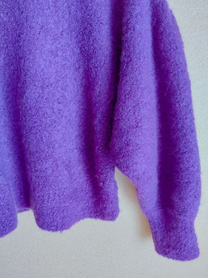 ESTNATION ブークレーカシミヤクルーネックニット　アルパカ　シルク　紫